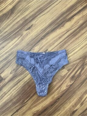 Victoria's Secret Gray Lace Thong Panty